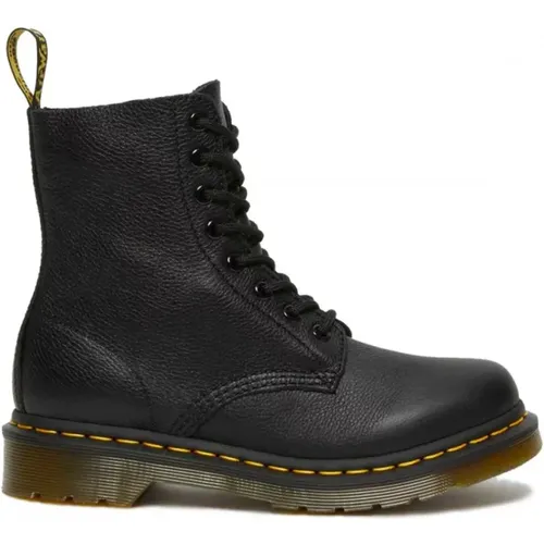 Schwarze Leder Schnürstiefeletten , Damen, Größe: 36 EU - Dr. Martens - Modalova