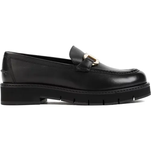 Calf Leather Maryan Lug Loafers , female, Sizes: 3 UK - Salvatore Ferragamo - Modalova