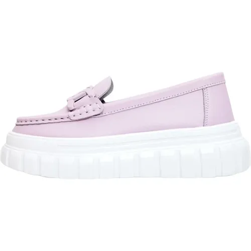 Lederne Urban Platform Loafers - Rosa , Damen, Größe: 39 EU - Cesare Gaspari - Modalova