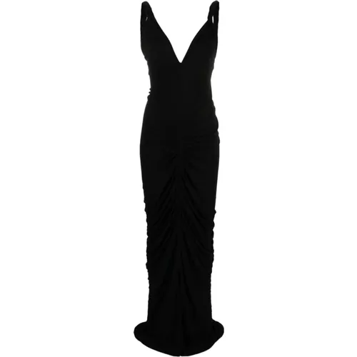 Ruched V-Neck Dress , female, Sizes: M - Givenchy - Modalova