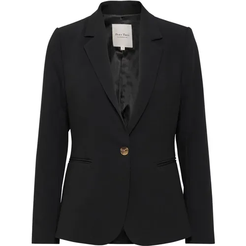 Klassischer Schwarzer Blazer , Damen, Größe: L - Part Two - Modalova