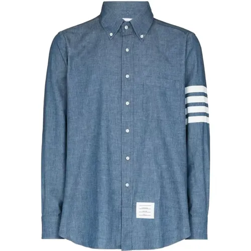 BAR IN Chambray Shirt - , male, Sizes: S - Thom Browne - Modalova