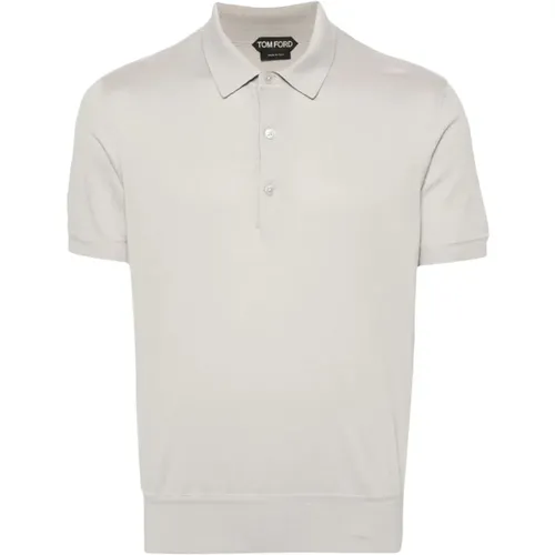 Cotton Polo Shirt with Knitted Design , male, Sizes: 4XL - Tom Ford - Modalova