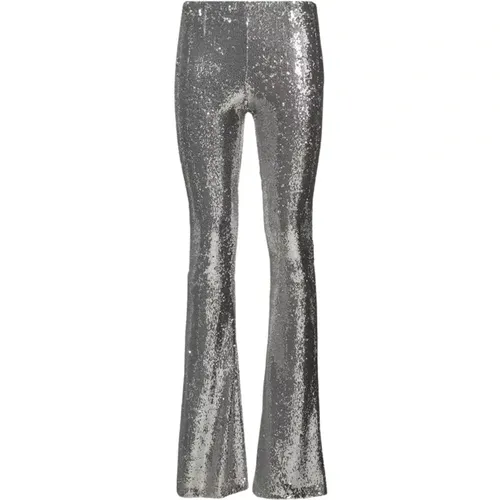 Silver Sequin Wide Trousers for Women , female, Sizes: XS - Philosophy di Lorenzo Serafini - Modalova