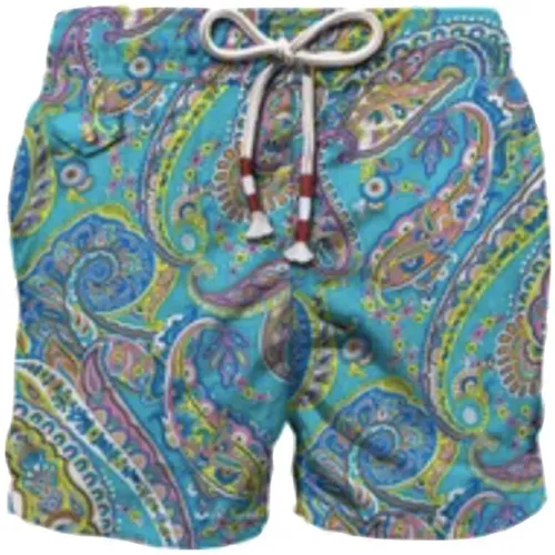 Men's Beach Shorts Micro Pattern , male, Sizes: S - MC2 Saint Barth - Modalova