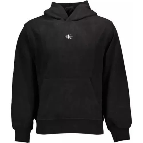 Cotton Hooded Sweater with Printed Logo , male, Sizes: 2XL, L, XL - Calvin Klein - Modalova