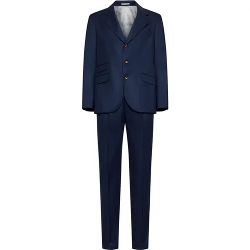 Navy Wool Suit , male, Sizes: XL - BRUNELLO CUCINELLI - Modalova