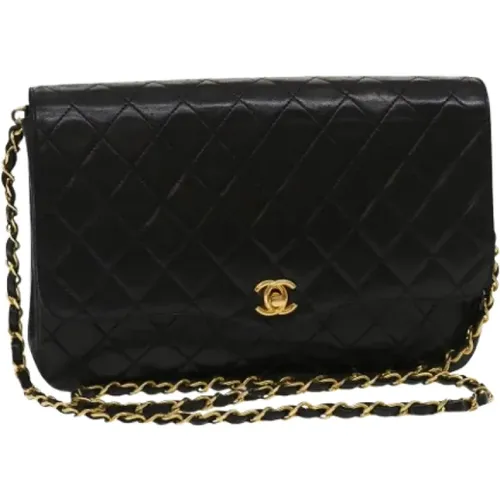 Gebrauchte Schwarze Leinwandklappentasche - Chanel Vintage - Modalova