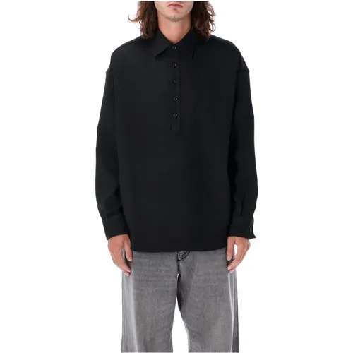 Buttoned Pullover Shirt Classic Style , male, Sizes: L, M, S - Emporio Armani - Modalova