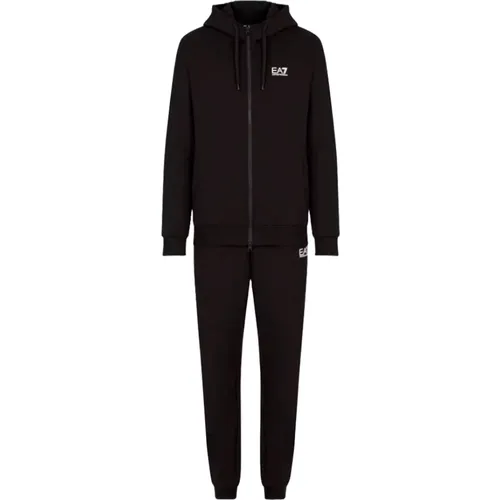 Schwarzes Hoodie- und Jogger-Set , Herren, Größe: S - Emporio Armani EA7 - Modalova