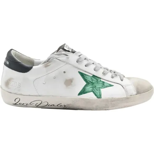 White Grey Red Green Star Sneakers , male, Sizes: 9 UK - Golden Goose - Modalova