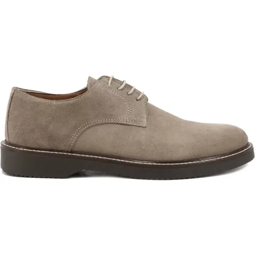 Wildleder Schnürschuhe Taupe , Herren, Größe: 42 EU - Duca di Morrone - Modalova