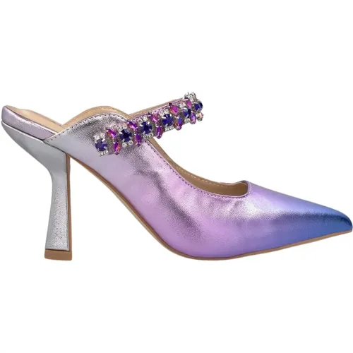 Crystal Slingback Shoe , female, Sizes: 4 UK, 5 UK, 7 UK, 8 UK, 6 UK, 2 UK, 3 UK - Alma en Pena - Modalova