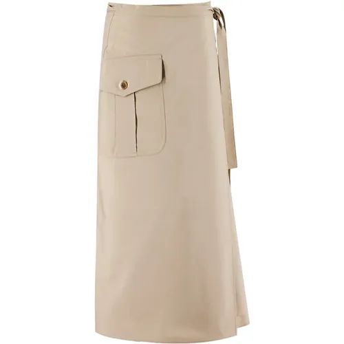 Cotton Wrap Skirt , female, Sizes: L, S, XS - Aspesi - Modalova