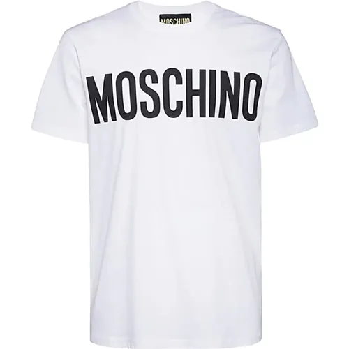 Cotton T-shirt with Logo Print , male, Sizes: XS, L, M - Moschino - Modalova