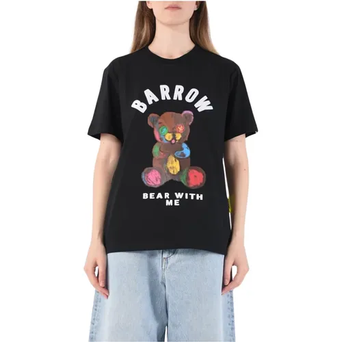 Printed Cotton T-shirt , female, Sizes: XS, M, S - Barrow - Modalova