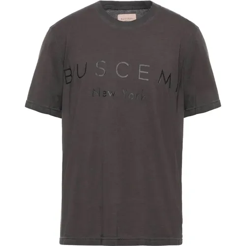 Graues Logo T-Shirt für Männer - Buscemi - Modalova