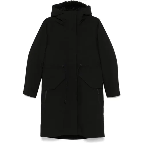 Hooded Coat with Faux-Shearling Lining , female, Sizes: M, S, L - Save The Duck - Modalova