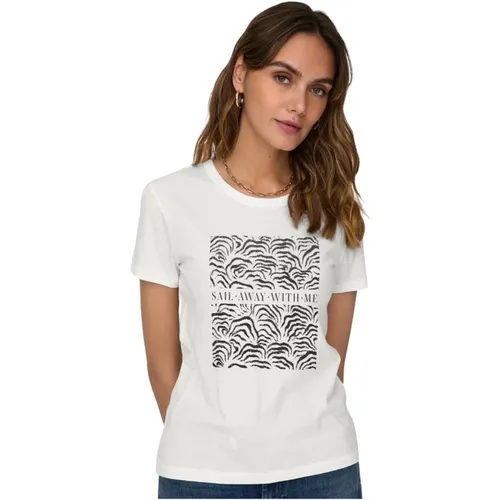Michigan Life Kurzarm Print T-Shirt , Damen, Größe: M - Jacqueline de Yong - Modalova