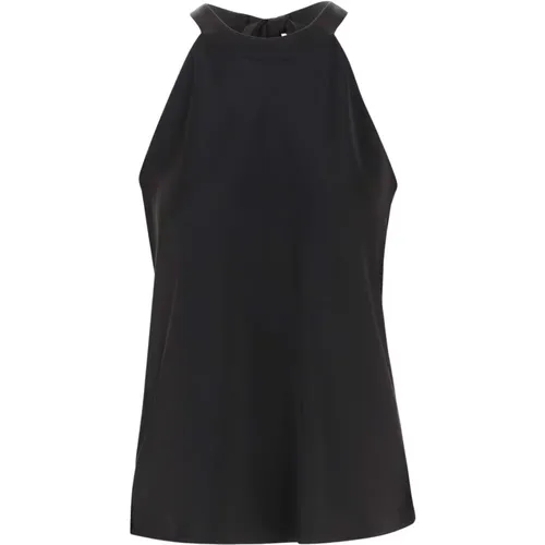 Satin Crew Neck Sleeveless Top , Damen, Größe: 2XS - pinko - Modalova