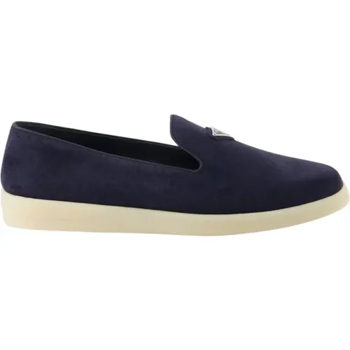 Velvet Slip-On Loafers , male, Sizes: 10 UK, 7 UK, 8 UK, 8 1/2 UK - Prada - Modalova