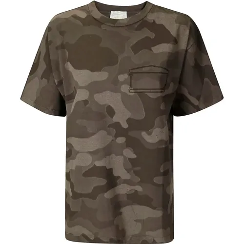 Military Cotton T-Shirt , male, Sizes: S, XL, M, L - Aries - Modalova