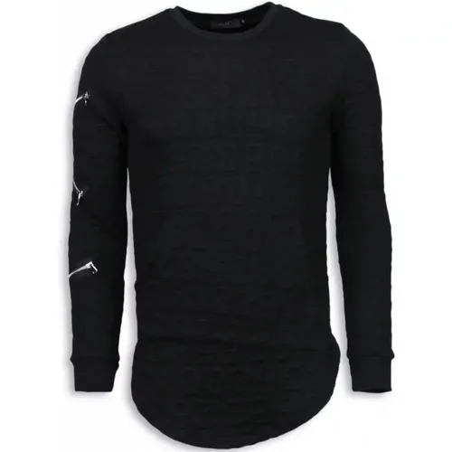 Long Cut Numbered 3D Sweater - T-7633Z , male, Sizes: S - True Rise - Modalova