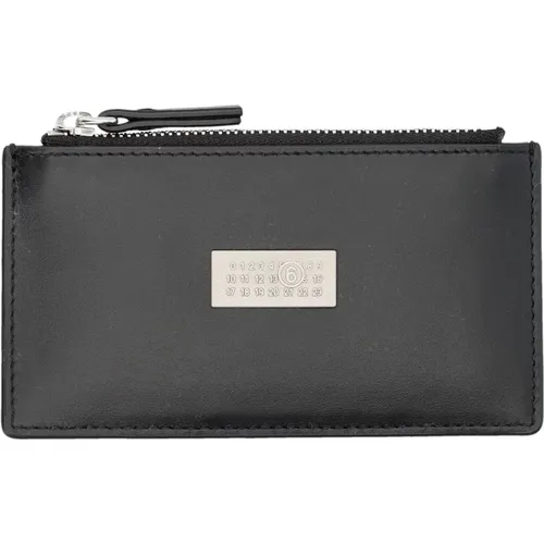 Leather Bi-Fold Wallet , male, Sizes: ONE SIZE - MM6 Maison Margiela - Modalova