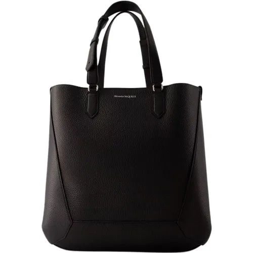 Leather Medium Shopper Bag - The Edge , male, Sizes: ONE SIZE - alexander mcqueen - Modalova