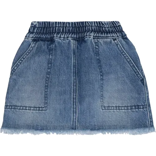 Frayed Hem Denim Rock , Damen, Größe: 104 CM - Fendi - Modalova