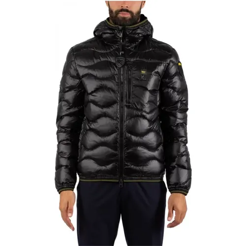 Herren Blouson Jacke , Herren, Größe: S - Blauer - Modalova