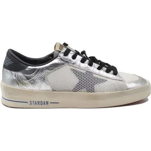 Stardan Sneakers - White Silver Black , male, Sizes: 5 UK - Golden Goose - Modalova