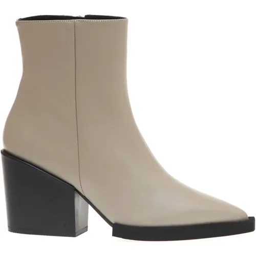 Tortora Leather Texano Boots , female, Sizes: 5 UK, 6 UK, 4 UK - Paloma Barceló - Modalova