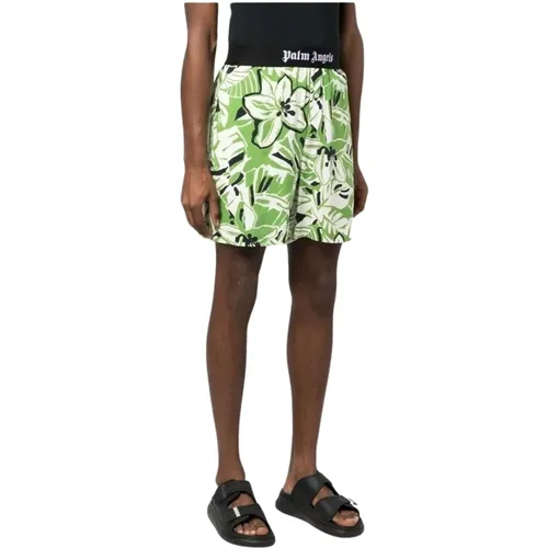 Hibiscus Floral Easy Shorts , male, Sizes: L - Palm Angels - Modalova