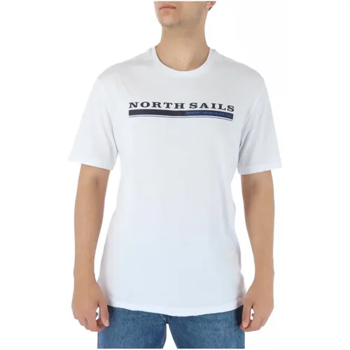 Bedrucktes T-Shirt mit kurzen Ärmeln , Herren, Größe: L - North Sails - Modalova