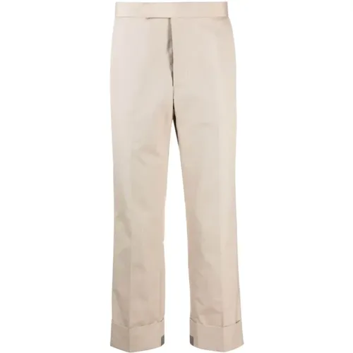 Tailored Cropped Twill Trousers , male, Sizes: L - Thom Browne - Modalova