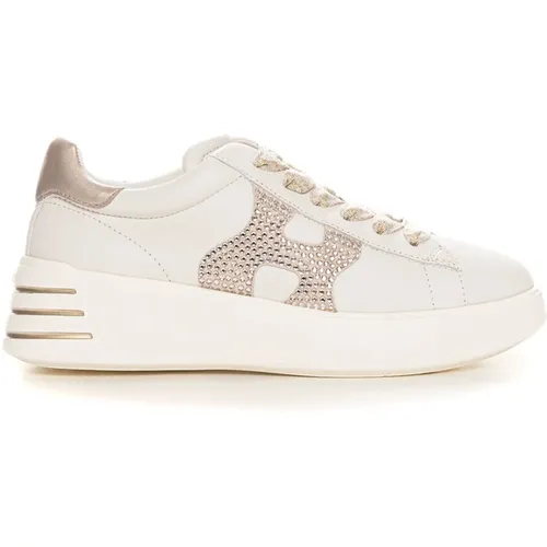 Sneakers mit Strass-Logo , Damen, Größe: 37 EU - Hogan - Modalova