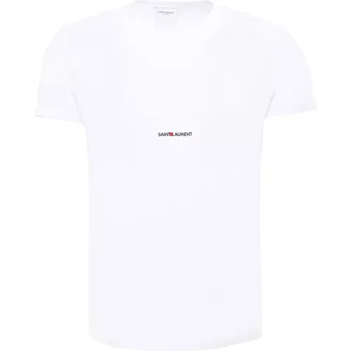 Rive Gauche T-Shirt , male, Sizes: L, 2XL, S, XL, XS, M - Saint Laurent - Modalova