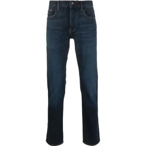 Blaue Straight Denton Jeans , Herren, Größe: W31 L32 - Tommy Hilfiger - Modalova