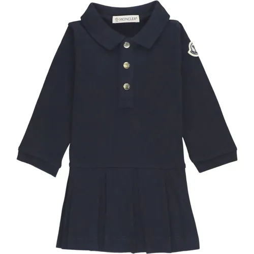 Blaues Baby Mädchen Baumwollkleid - Moncler - Modalova