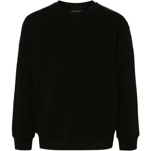 Schwarzer Logodetail Rundhalsausschnitt Pullover , Herren, Größe: L - Emporio Armani - Modalova