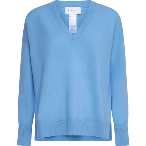 Klare Blaue Pullover Kollektion , Damen, Größe: M - KAOS - Modalova