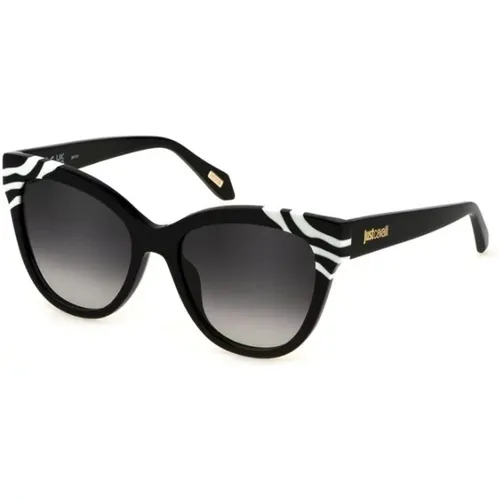 Black White Smoke Gradient Sunglasses , unisex, Sizes: 55 MM - Just Cavalli - Modalova