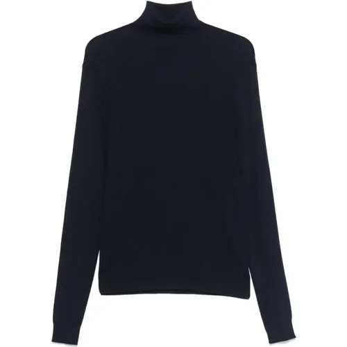 Navy Ribbed Knit Sweater , male, Sizes: M, L - Gabriele Pasini - Modalova