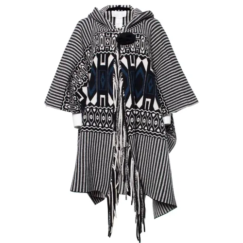 Hooded poncho with ethnic print , female, Sizes: 2XS - Chloé Pre-owned - Modalova
