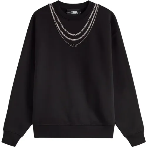 Distinctive Round Neck Sweatshirt , female, Sizes: XS, S - Karl Lagerfeld - Modalova