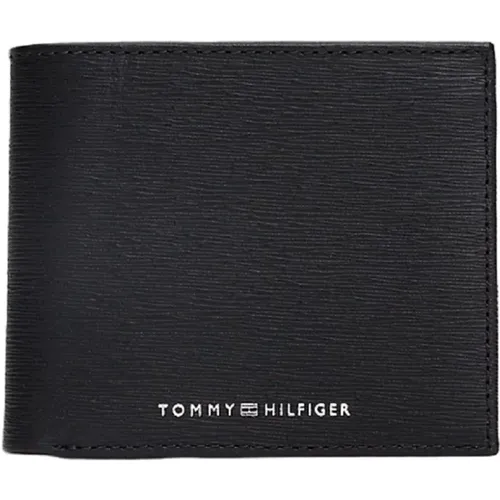 Leather Wallet Bifold Hammered Finish , male, Sizes: ONE SIZE - Tommy Hilfiger - Modalova