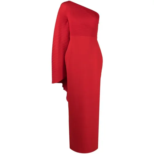 Rotes Kleid mit Plissiertem Panel - Solace London - Modalova