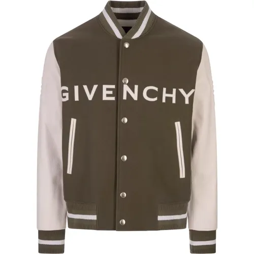 Bomber Jacket Melange Wool Leather , male, Sizes: L - Givenchy - Modalova