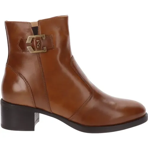 Leather Zip Closure Women Ankle Boots , female, Sizes: 4 UK, 5 UK - Nerogiardini - Modalova
